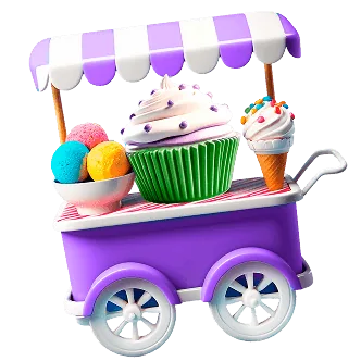 Iris Casino Bonus: Wagen mit Eis und Cupcakes